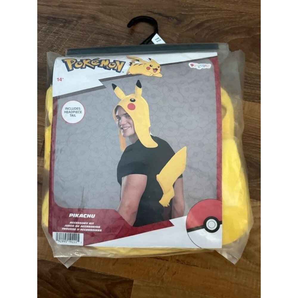 Teenage Boy or Men Pokemon Pikachu cosplay costume Halloween New 14+